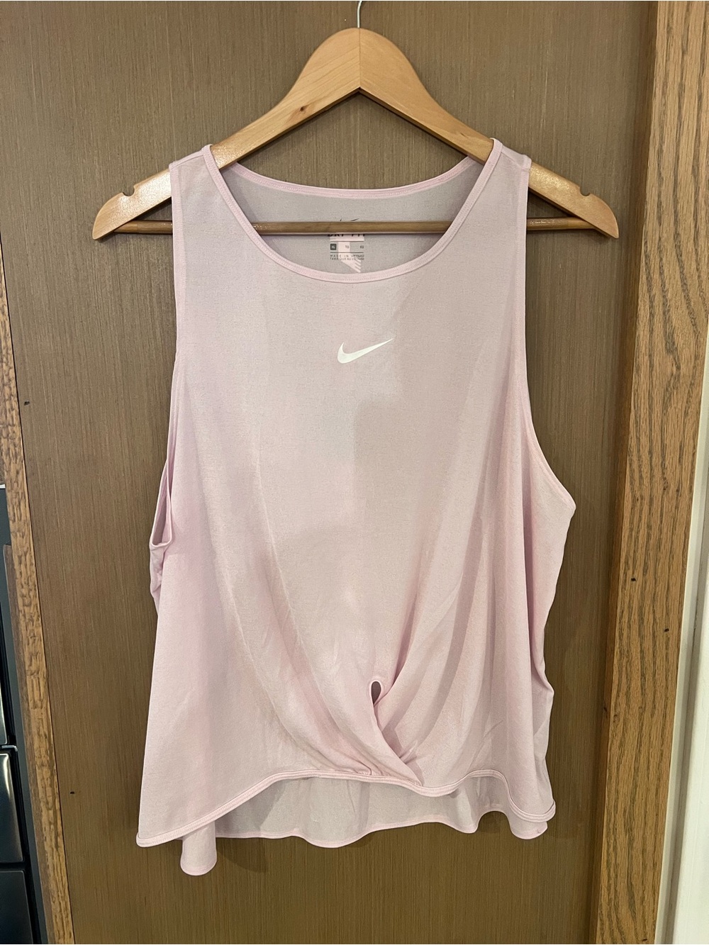 Nike Light Pink Twist-Front Athletic Tank Top